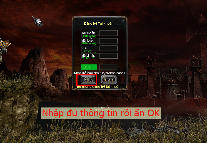 Bước 3 - Đăng kí tài khoản